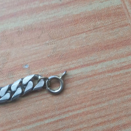 Necklace Chain Prada Milano Dal 1913 used, gray and brown