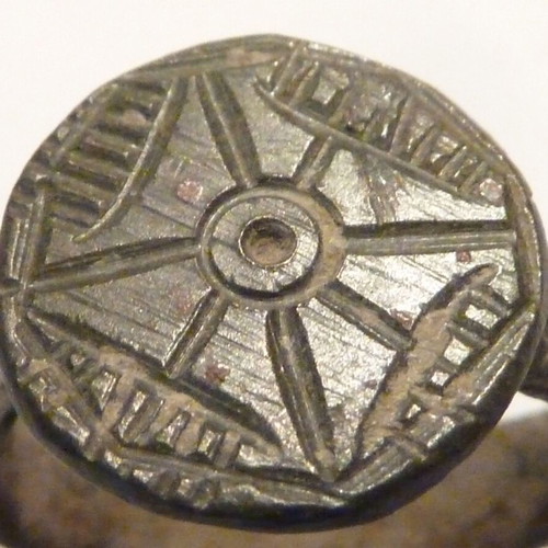 Antique Revival Bronze Ring with Cross used