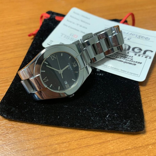 Tissot T-Trend Glam Sport ladies watch used, black-silver