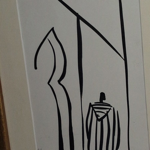 Woodcut by Dimitris Andreadis signed and numbered 9/110, like new, framed