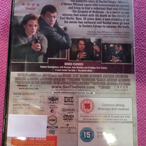 The Debt DVD like new, action adventure