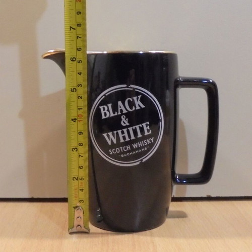 Black & White Scotch Whisky old promotional ceramic jug used