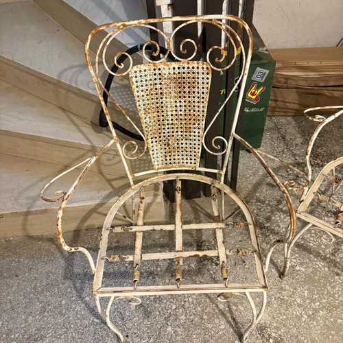 Σετ τραπεζαρίας φερ φορζέ μεταχειρισμένο με 4 καρέκλες και τραπέζι