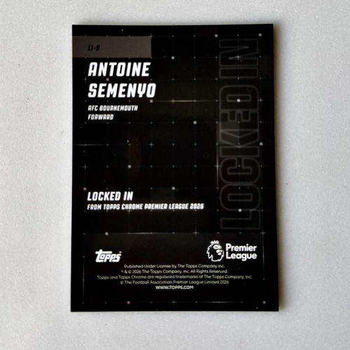 Antoine Semenyo Locked In Case Hit Topps Chrome Premier League card 2025-26