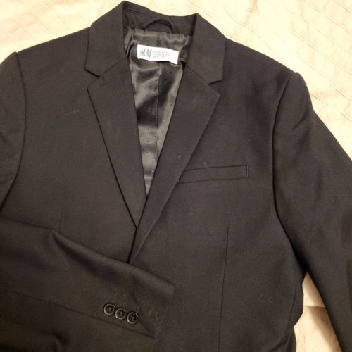 H&M boys' suit used for 10 years old, black, set with shirt
