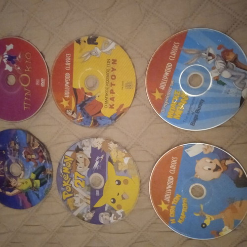 Children's DVDs used, pack of 6, dubbed