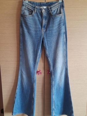 Girls' bell-bottom jeans H&M No11-12 like new, blue