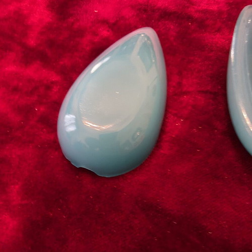 Vintage Opal Glass Ashtray Set of 2, Teardrop Shape, Blue