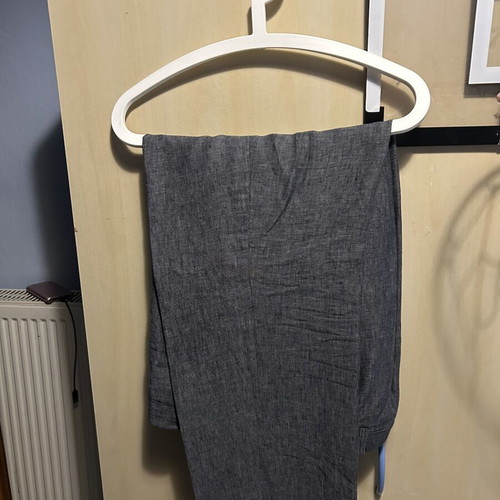 Linen suit New Company gray, new, slim fit trousers