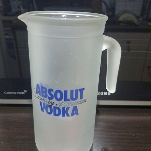 Glass jug Absolut vodka like new, matte glass