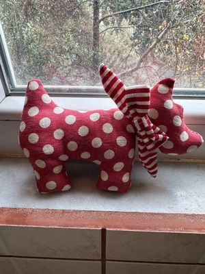 Decorative fabric dog doll new