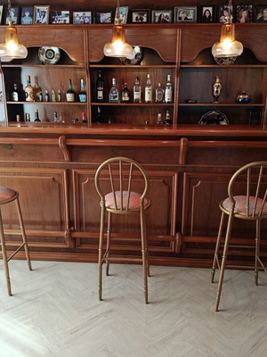 Walnut Wood Bar Set used with 3 Stools