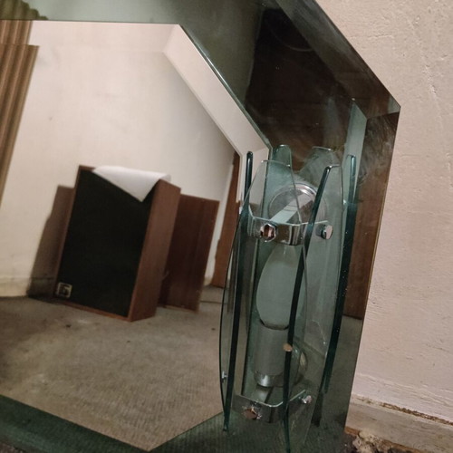 Bathroom mirror with vintage 90s lights like new 70x60cm