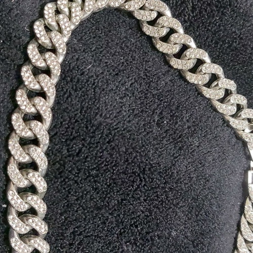 Steel necklace short with stones new, length 41 cm