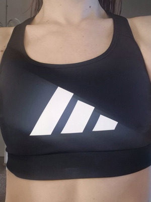 Adidas sports bra authentic, like new, black and white, size XS