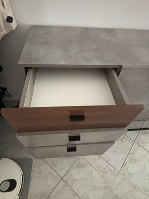 Living room furniture set cement grey with wood and black metal legs like new