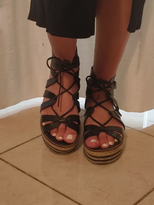 Makis Kotris women's black platform sandals EU 37