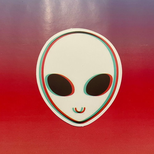 Vinyl sticker alien head 3D effect new