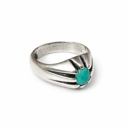 Vintage silver ring with turquoise stone used, size 6
