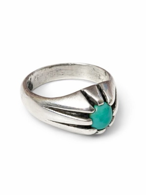 Vintage silver ring with turquoise stone used, size 6