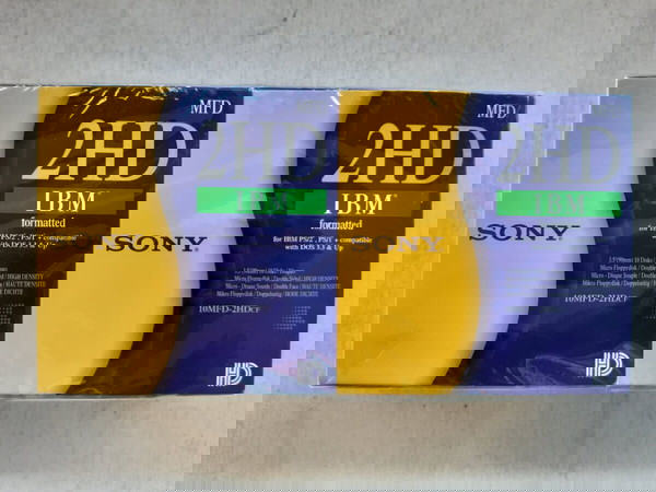 2 Χ σφραγισμένα πακέτα Sony 2HD MFD IBM Formatted 1.44mb 10 Δισκέτες 3.5"