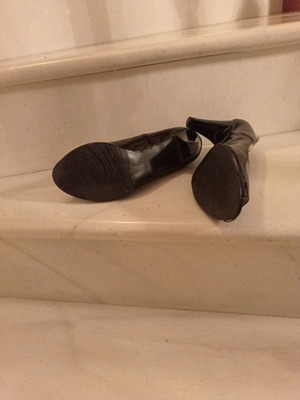 Peep toe shoes used, black, size 38, patent leather