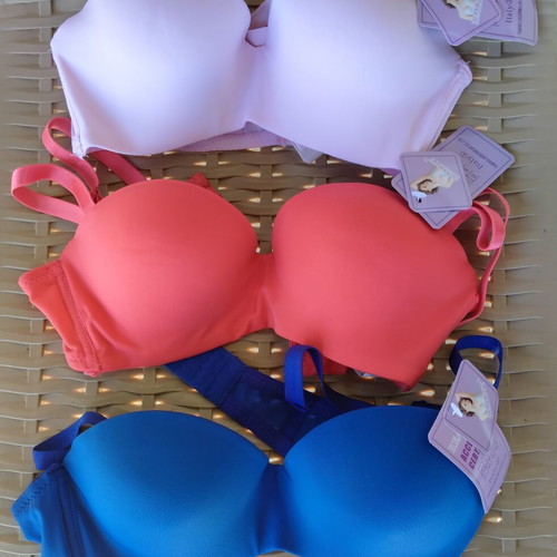 Bra set size 65B new, pink coral and electric blue, pack of 3