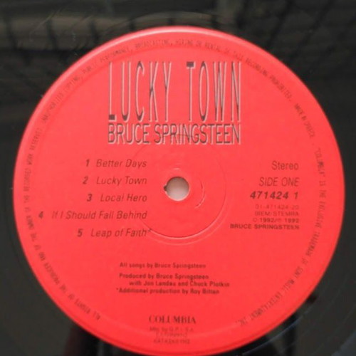 Bruce Springsteen Lucky Town LP vinyl 33rpm Greek release 1992
