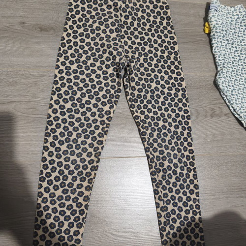Okaidi kids leggings set, 116 cm, 6 years, floral and animal print