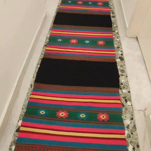 Handmade wool woven set of two rugs and one long runner like new