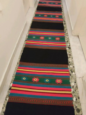 Handmade wool woven set of two rugs and one long runner like new