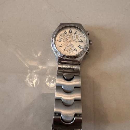 Swatch Irony Chrono Cadmos White watch used, stainless steel, unisex