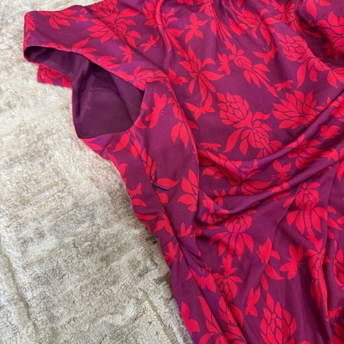 Karavan maxi dress one shoulder size S used, satin pink purple