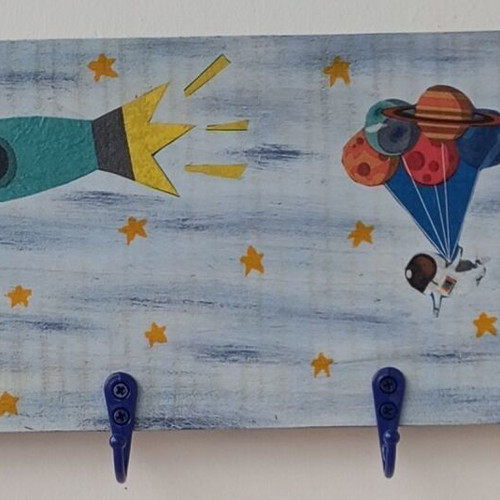 Children's wall hanger for boys with space theme new