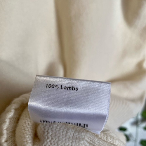 Daniel Hechter sweater used, 100% wool, beige with pink detail