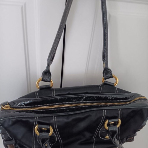 Hogan women's black patent leather handbag like new