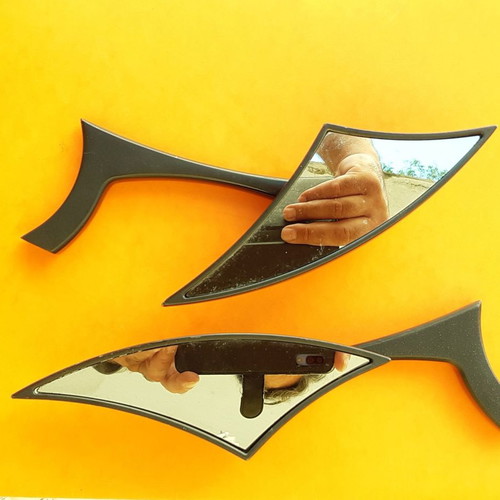Black chopper mirrors used for Harley, Yamaha, Honda, Kawasaki, Susuki