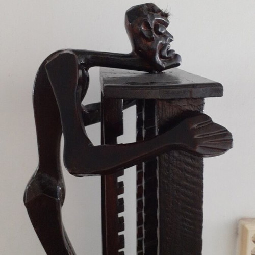 Vintage wooden hand-carved CD and DVD holder like new