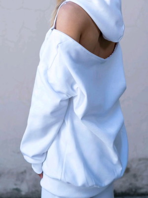Zara white sweatshirt new with impressive zipper, small-medium