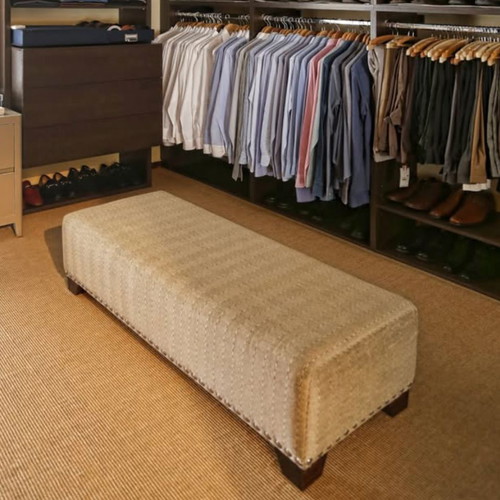 Upholstered ottoman used Mavriki & Co beige 128 cm