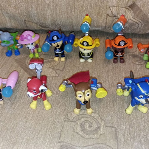 Paw Patrol figures set used, children's toys