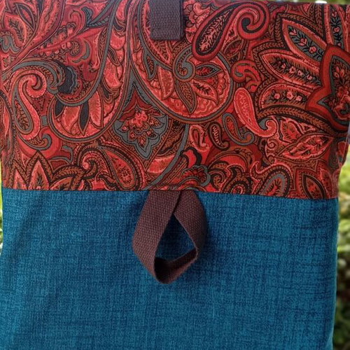 Roll up backpack new, blue and purple, waterproof fabric