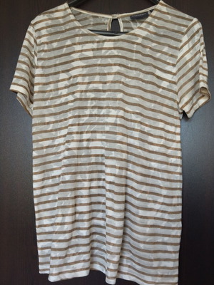 Дамска тениска Broadway като нова, размер L, бяло и бежово