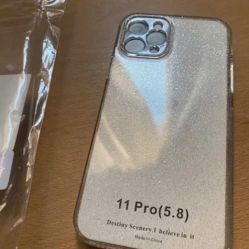 iPhone 11 Pro case unused, transparent with rhinestones