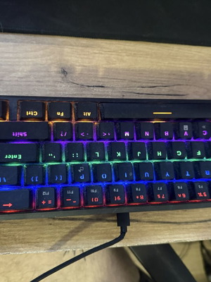 Wired or wireless mechanical keyboard with LED lighting