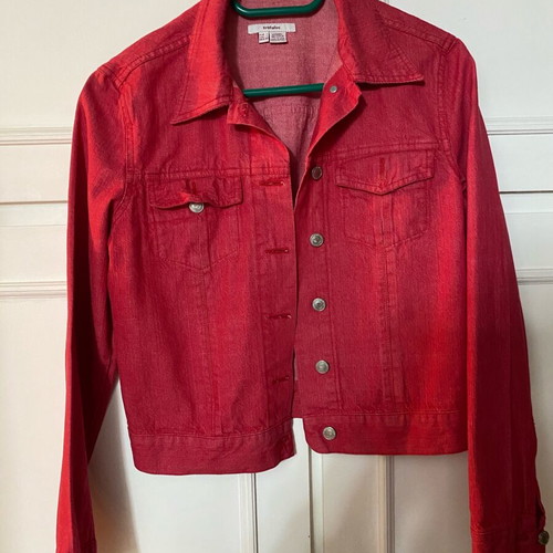 Zara red denim jacket