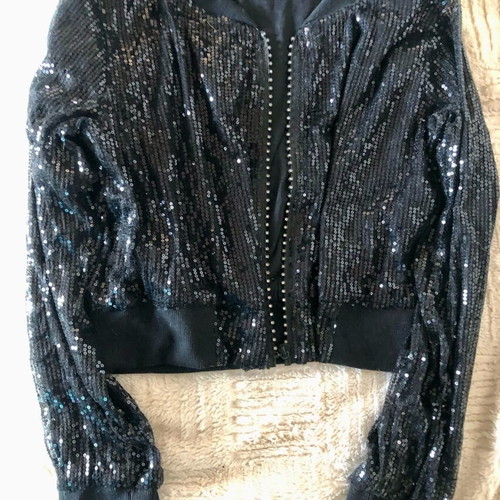 Bomber jacket with sequins Fionella Rubino like new, black