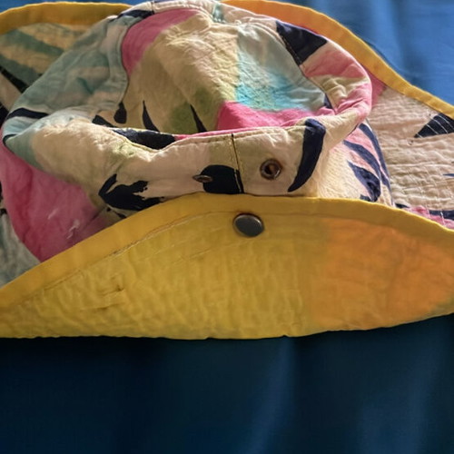 Cotton Batik Floral Canvas Hat like new, size M