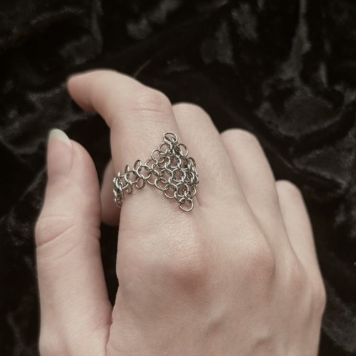 Chainmail ring handmade, new, silver stainless steel