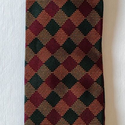 Pal Zileri Silk Tie like new, checkered burgundy and forest green